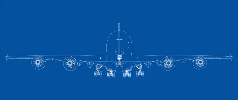 Passenger Airoplane. Vector rendering of 3d イラスト素材