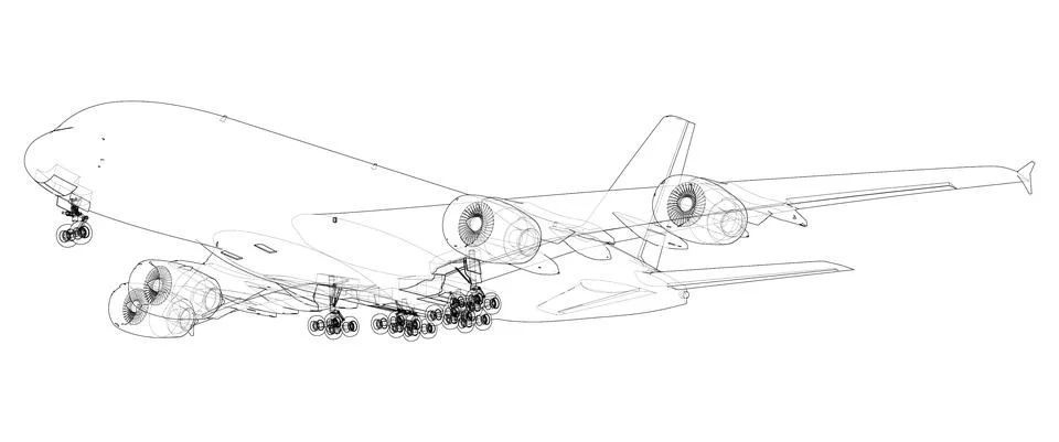 Passenger Airoplane. Vector rendering of 3d イラスト素材
