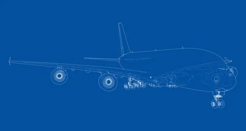 Passenger Airoplane. Vector rendering of 3d イラスト素材