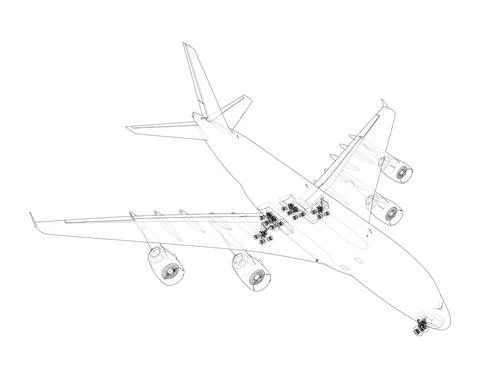 Passenger Airoplane. Vector rendering of 3d イラスト素材