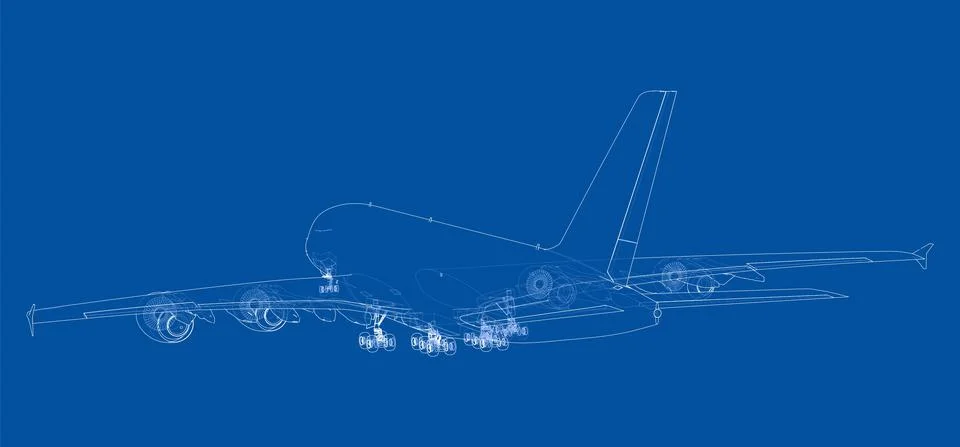 Passenger Airoplane. Vector rendering of 3d イラスト素材