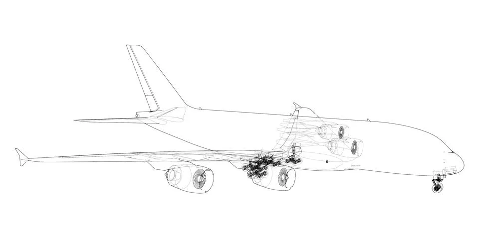 Passenger Airoplane. Vector rendering of 3d イラスト素材