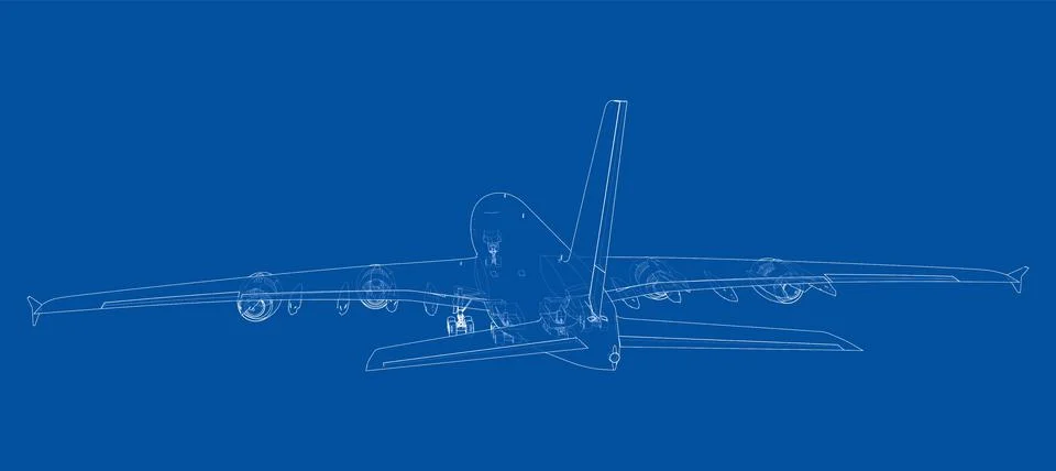 Passenger Airoplane. Vector rendering of 3d イラスト素材