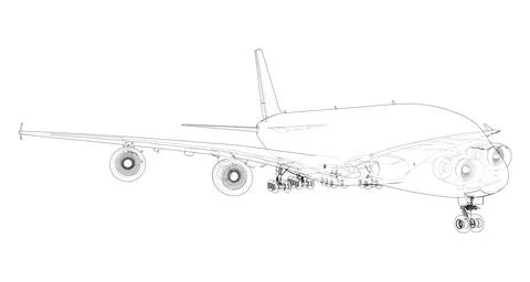 Passenger Airoplane. Vector rendering of 3d イラスト素材