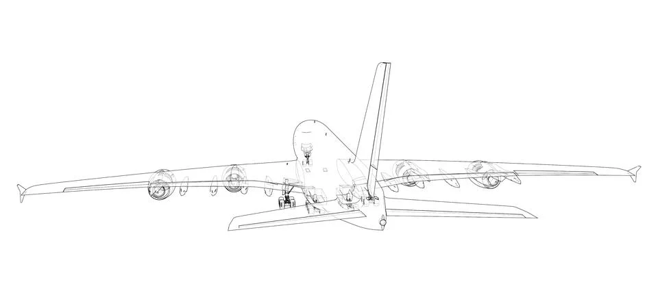 Passenger Airoplane. Vector rendering of 3d イラスト素材