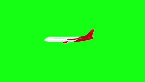 Passenger airplane aircraft flying hovering animated passenger airplane fly.. Stock Footage 311998417