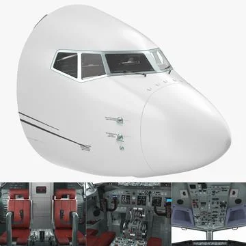 Passenger Airplane Cockpit 3D Model