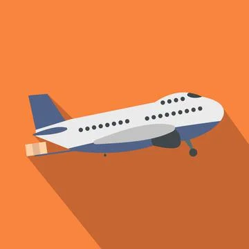 Passenger airplane flat Stock Illustration