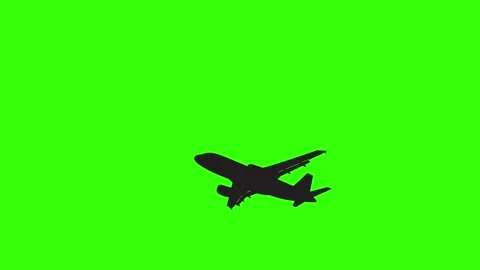 Passenger Airplane Flying on Green Screen Chroma Key Background Stock Footage 341603475