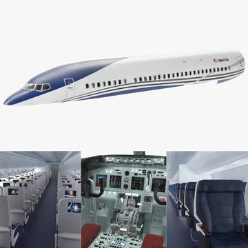 Passenger Airplane Interior 3D Model