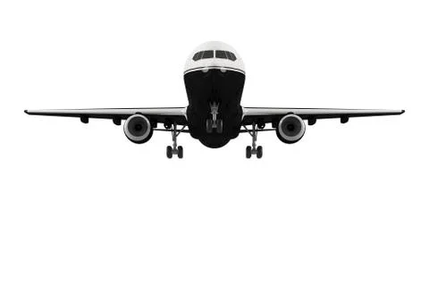 Passenger airplane isolated on white background Illustrazione stock