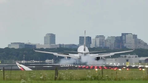 Passenger airplane landing. Stock Footage 84675778
