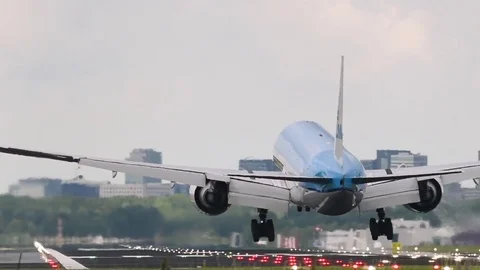 Passenger airplane landing. Stock Footage 84675790