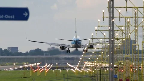 Passenger airplane landing. Stock Footage 84675982