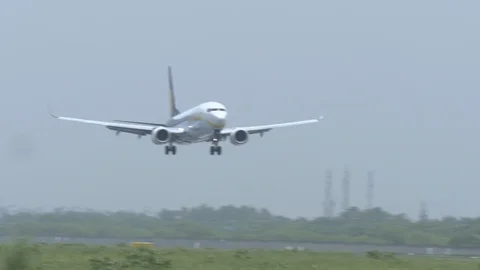 Passenger Airplane Landing Stock Footage 106611786