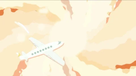 Passenger airplane at sunset sky. Stock Footage 78976618