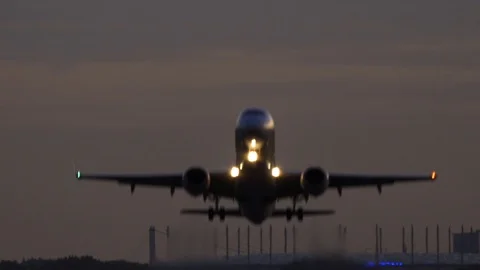 Passenger airplane takes off Video stock 129146847