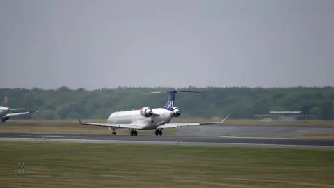 Passenger Airplane Taking Off At Berlin Tegel Airport TXL Germany - Jun 26 2018 Stock Footage 337268147