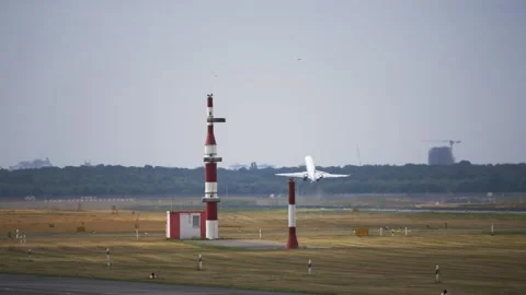Passenger Airplane Taking Off At Berlin Tegel Airport TXL Germany - Jun 26 2018 Video stock 337272033