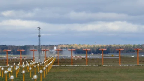 Passenger airplane taking off 動画素材 98131698