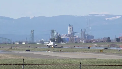 Passenger Airplane Taking off Stock Footage 127869589
