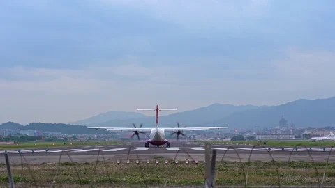 Passenger airplane taking off from the runway 動画素材 122998237