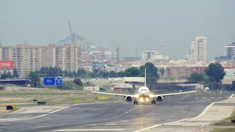 Passenger Airplane Taking Off From Runway Stock Footage 334364111
