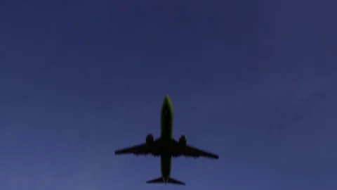 Passenger airplane view from below. Stock Footage 75046907