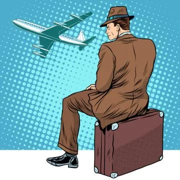 Passenger the airport waiting for departure Stock Illustration