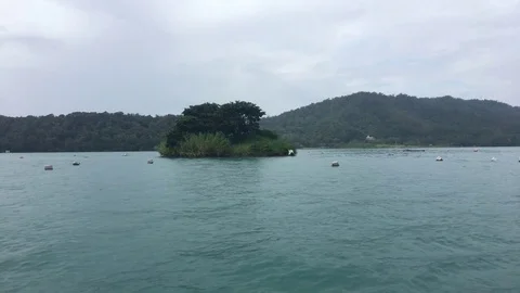 Passenger Boat is moving forward during the raining Stock Footage 81478091