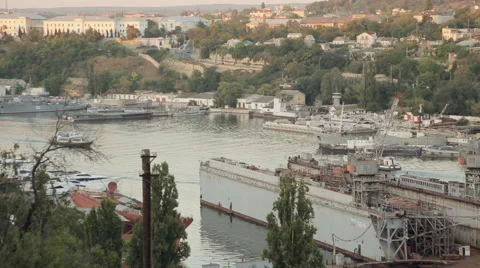 Passenger boats in the bay of Sevastopol Stock Footage 59659784