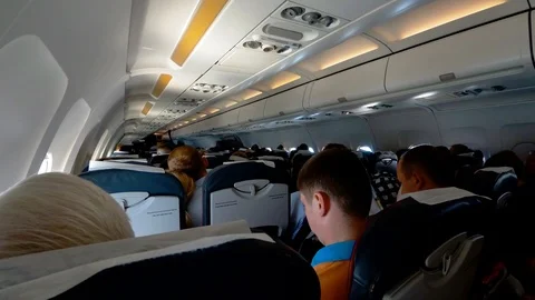 Passenger cabin during the flight Stock Footage 91535869