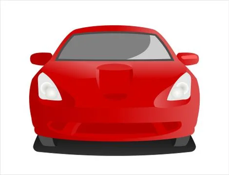 Passenger car, front view. Fast car. Stock Illustration