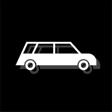 Passenger car icon flat Stock Illustration