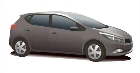 Passenger car, isolated on white background, side view. Stock Illustration