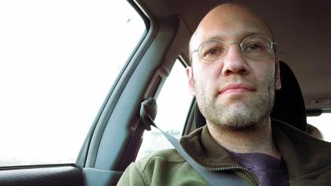 Passenger in the car looking forward Stock Photos