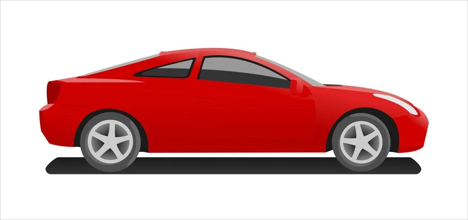 Passenger car, side view. Fast car. Stock Illustration