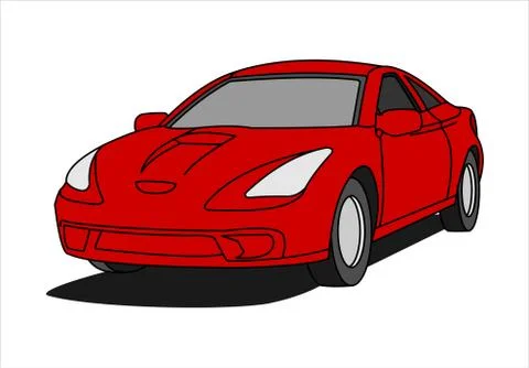 Passenger car, three-quarter view. Fast car. Stock Illustration