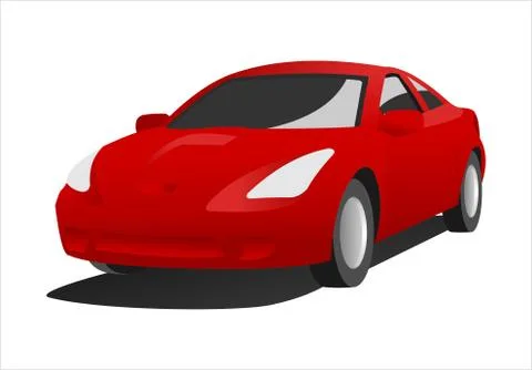 Passenger car, three-quarter view. Fast car. Stock Illustration
