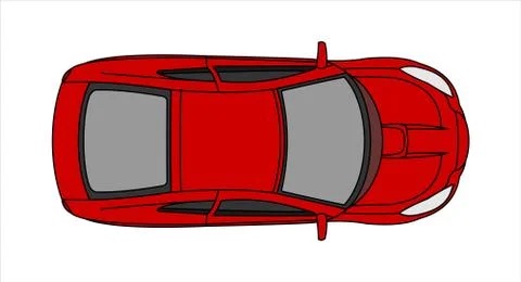 Passenger car, top view. Fast car. Stock Illustration