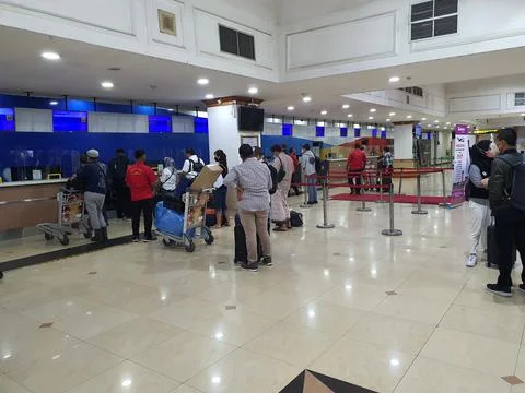 Passenger checking ticket Stock Photos