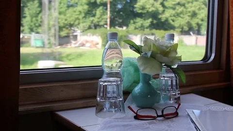 Passenger Comfortable Train Compartment during the Trip 2 Video stock 78000756