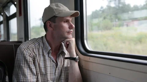 Passenger in a commuter train train 스톡 동영상 85922375