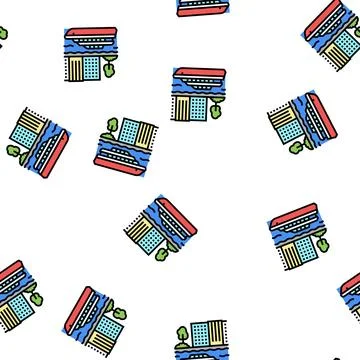 Passenger cruise ship liner vector seamless pattern Illustrazione stock