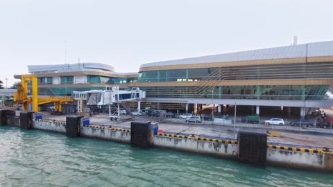 Passenger Ferry Boat Docking at the Pier - Indonesia Video stock 281611546
