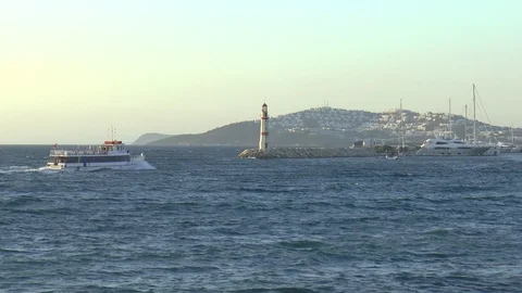 Passenger Ferry Bodrum Turkey Stock Footage 125867422