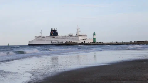 Passenger ferry entering harbour Stock Footage 36780676
