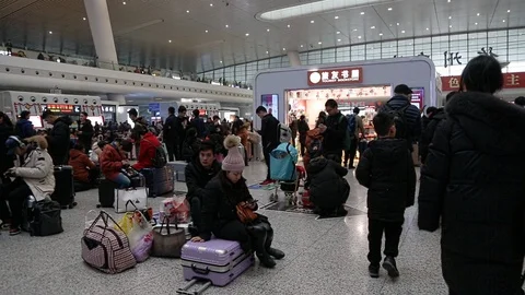 Passenger Flow of China High Speed Railway Station Stock Footage 101956465