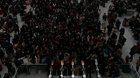 Passenger Flow of China High Speed Railway Station Stock Footage 101956496