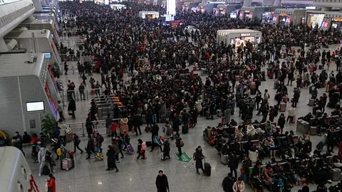 Passenger Flow of China High Speed Railway Station Stock Footage 101957751